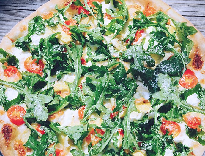 Artichoke Arugula Pie