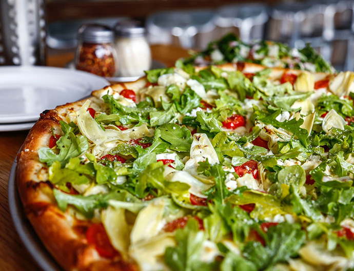 Artichoke Arugula Pie